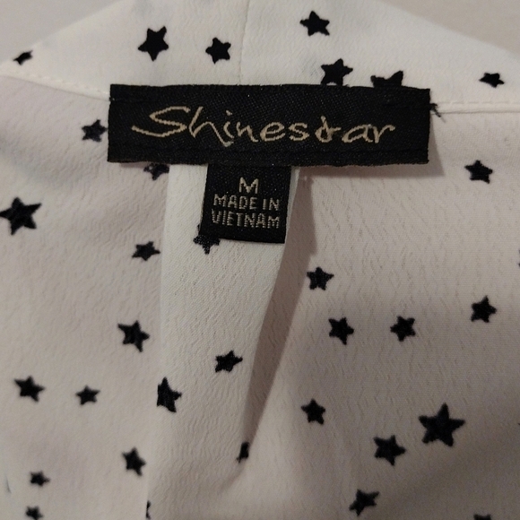 Shinestar - Star Print Off Shoulder Top - Picture 10 of 12